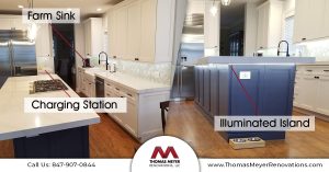 Kitchen Remodeling - Kitchen Island with Built In Lighting - Thomas Meyer Renovations