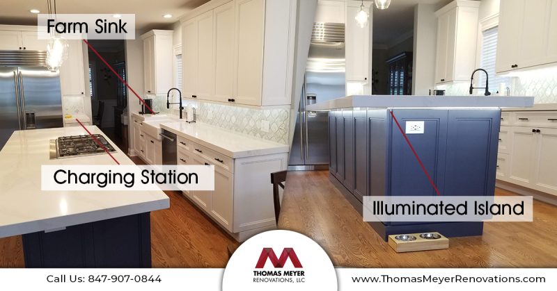 Kitchen Remodeling - Kitchen Island with Built In Lighting - Thomas Meyer Renovations