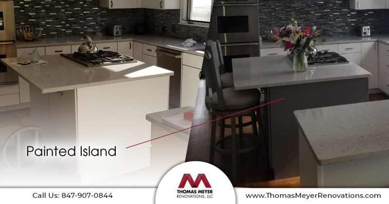 Painted Kitchen Island with Seating - Thomas Meyer Renovations